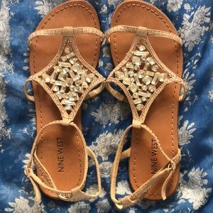 Nine West jeweled sandals, sz 7.5